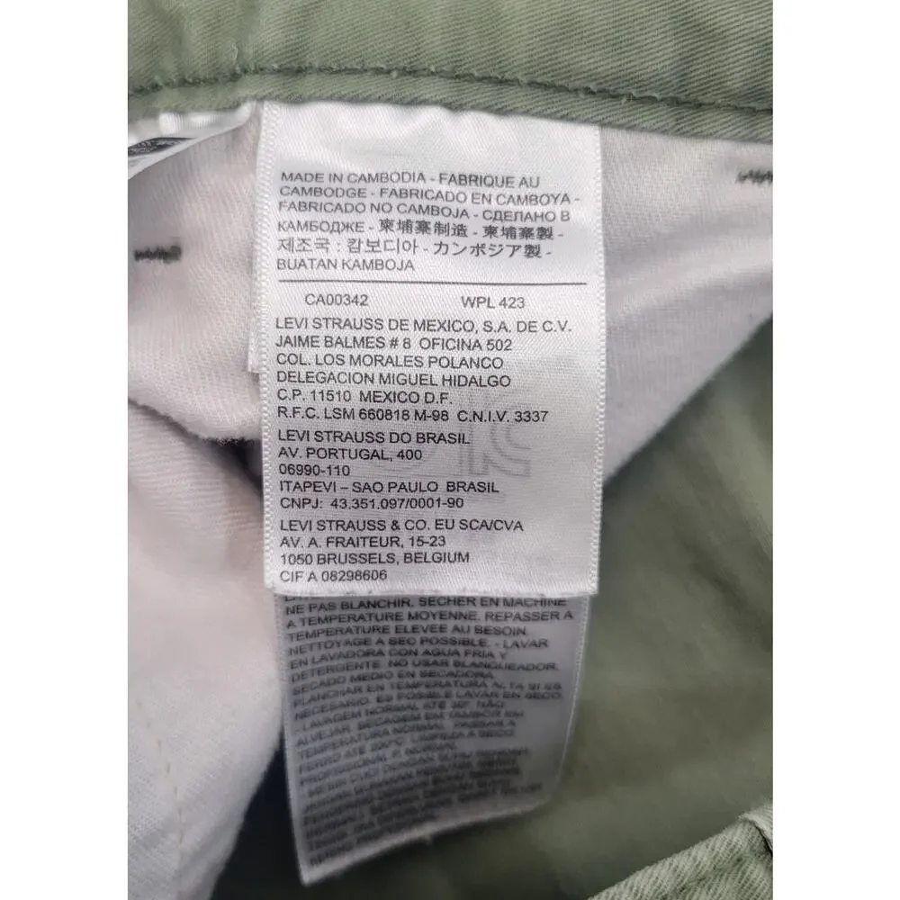 F8) Levi’s Strauss & Co. Men Olive Green Khaki Jeans Cotton 33x30